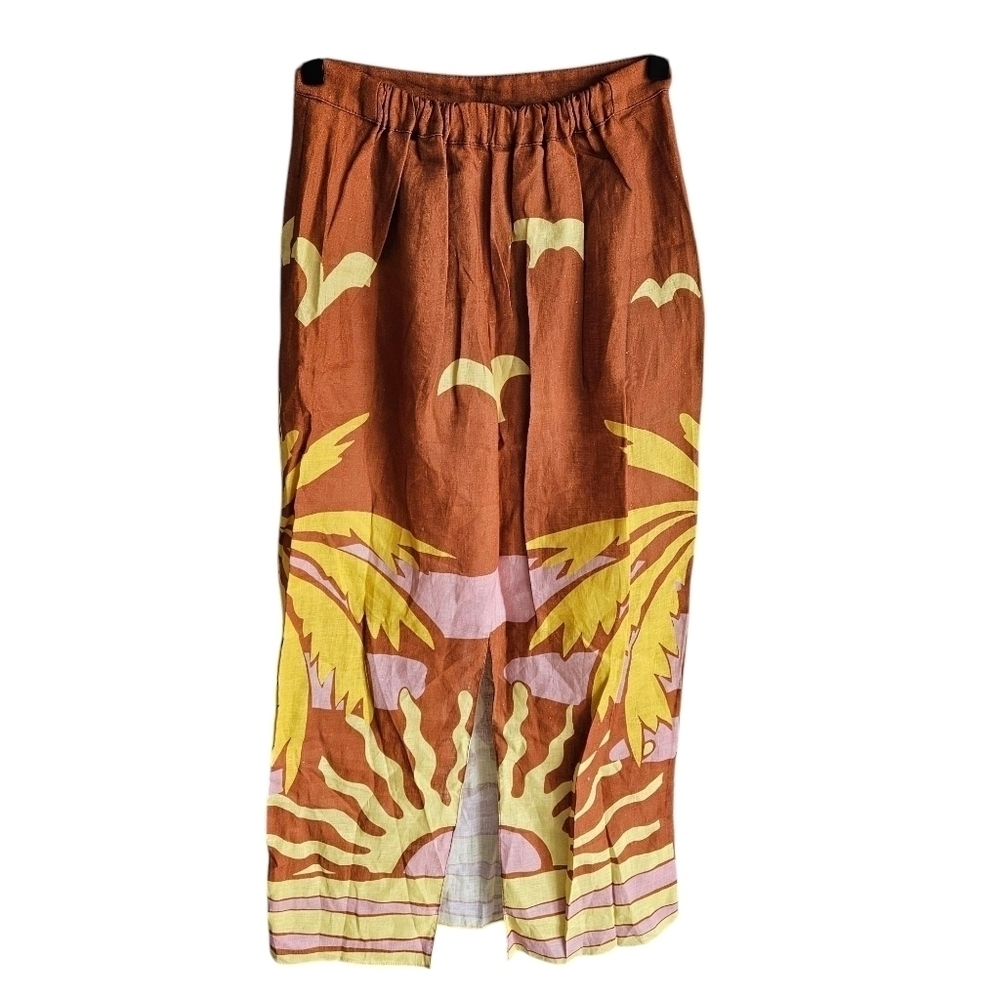 Cala de la Cruz Orange Magda Midi Pencil Skirt NWT - Picture 3 of 14